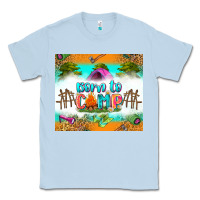 Dusty Blue born to camp Classic Tee - Zillion Design Studio