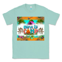 Seafoam born to camp Classic Tee - Zillion Design Studio