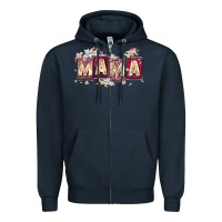 Navy mama with license letters Zipper Hoodie - Zillion Design Studio