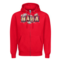 Red mama with license letters Zipper Hoodie - Zillion Design Studio
