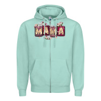 Seafoam mama with license letters Zipper Hoodie - Zillion Design Studio