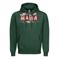 Sports Green mama with license letters Zipper Hoodie - Zillion Design Studio
