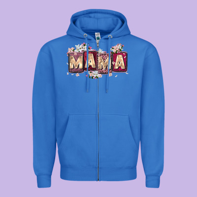 Mama With License Letters Zipper Hoodie Designed By Zillion Design Studio