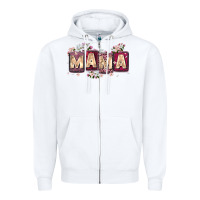 White mama with license letters Zipper Hoodie - Zillion Design Studio