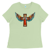 Our Lady Of Guadalupe Cross With Wings Ladies Tee | Teevron
