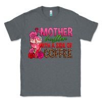 Charcoal Heather mother hustler wt a side of coffee Classic Tee - texasbilliewilder