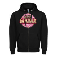 Black mama with round leopard Zipper Hoodie - Zillion Design Studio