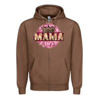 Chestnut mama with round leopard Zipper Hoodie - Zillion Design Studio