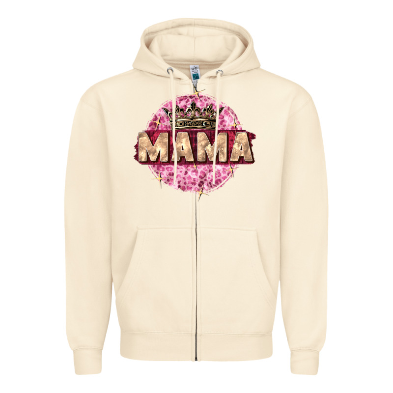 Mama With Round Leopard Zipper Hoodie by Zillion Design Studio | Teevron