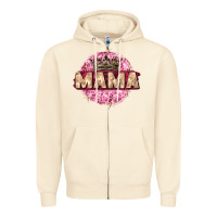 Sandshell mama with round leopard Zipper Hoodie - Zillion Design Studio