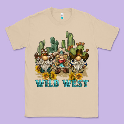 Wild West Western Gnome Classic Tee Designed By Barkaloodesign