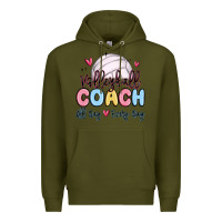 Army Green volleyball coach all day every day Premium Hoodie - MaliasSmallBusiness
