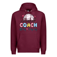 Burgundy volleyball coach all day every day Premium Hoodie - MaliasSmallBusiness