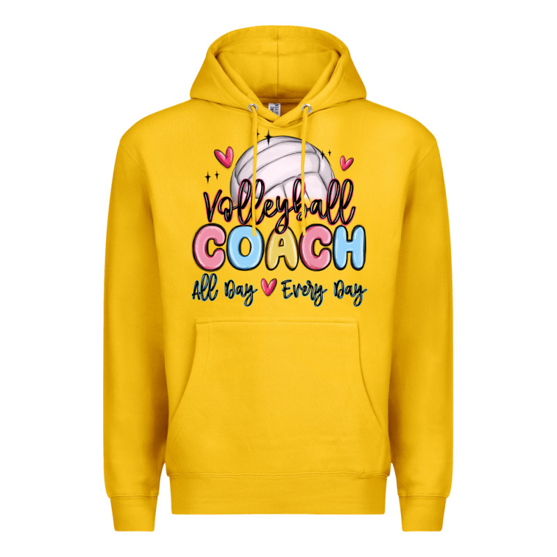 Volleyball Coach All Day Every Day Premium Hoodie by MaliasSmallBusiness | Teevron