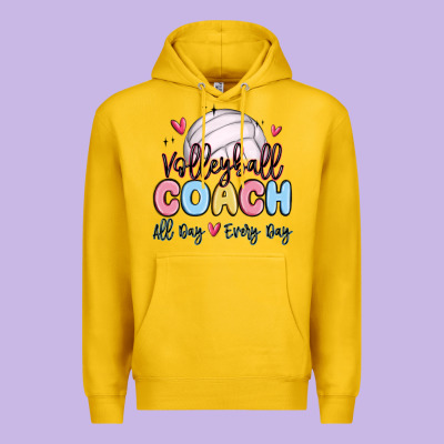 Volleyball Coach All Day Every Day Premium Hoodie Designed By Maliassmallbusiness