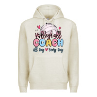 Oatmeal Heather volleyball coach all day every day Premium Hoodie - MaliasSmallBusiness