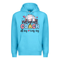 Ocean Blue volleyball coach all day every day Premium Hoodie - MaliasSmallBusiness