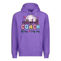 Purple volleyball coach all day every day Premium Hoodie - MaliasSmallBusiness