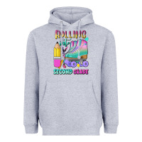 Heather Grey rolling into second grade Heavyweight Hoodie - BundleAndBundleShop