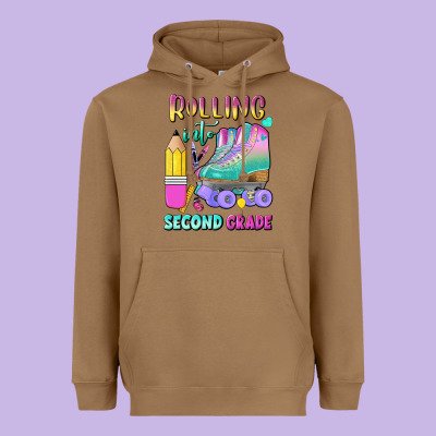Rolling Into Second Grade Heavyweight Hoodie Designed By Bundleandbundleshop