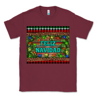 Burgundy feliz navidad Classic Tee - RanaPortraitStore