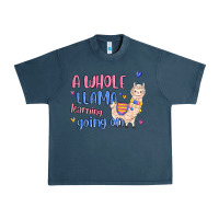 Midnight Navy a whole llama learning going on Urban Heavy Tee - MaliasSmallBusiness