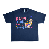 Navy a whole llama learning going on Urban Heavy Tee - MaliasSmallBusiness