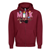 Burgundy milk maker Zipper Hoodie - Zillion Design Studio