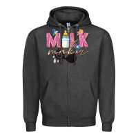 Charcoal Heather milk maker Zipper Hoodie - Zillion Design Studio