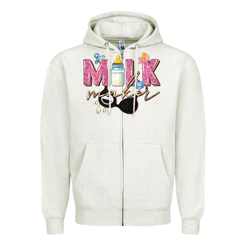 Milk Maker Zipper Hoodie by Zillion Design Studio | Teevron
