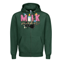 Sports Green milk maker Zipper Hoodie - Zillion Design Studio