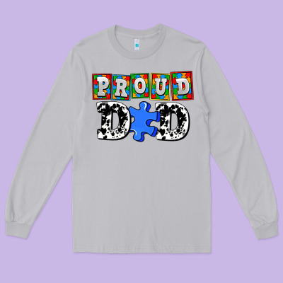 Proud Dad Long Sleeve Tee Designed By Adodesignshop