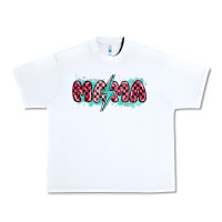 White lightning bolt mama Urban Heavy Tee - MaliasSmallBusiness