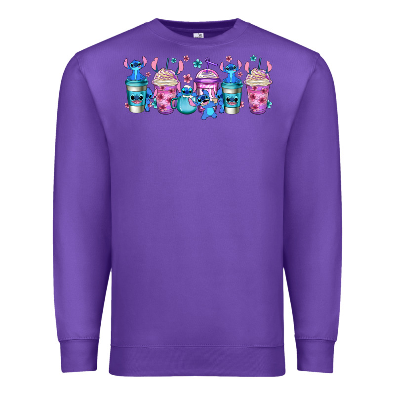 Stitch Coffee Cups Libbey Glass Premium Sweatshirt by Jasminsmagicworld | Teevron