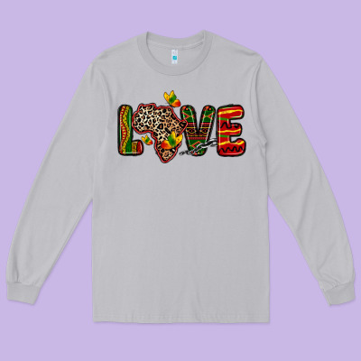 Long Sleeve Tee love africa map