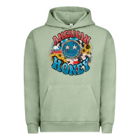 Pigment Oil Green American honey smiley Urban Hoodie - NancyCooperArtShop
