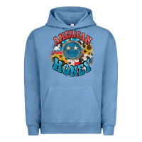 Pigment Pebble Blue American honey smiley Urban Hoodie - NancyCooperArtShop