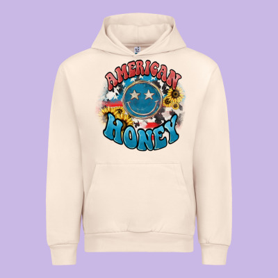 American Honey Smiley Urban Hoodie Designed By Nancycooperartshop