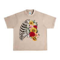 French Oak floral ribcage Urban Heavy Tee - MaliasSmallBusiness
