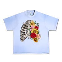 Grape Ice floral ribcage Urban Heavy Tee - MaliasSmallBusiness