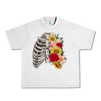 Lunar Rock floral ribcage Urban Heavy Tee - MaliasSmallBusiness