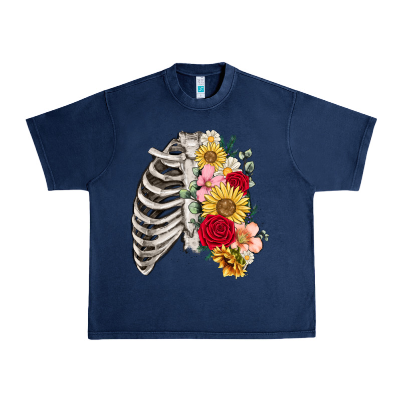 Floral Ribcage Urban Heavy Tee by MaliasSmallBusiness | Teevron