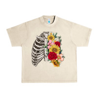 Sandshell floral ribcage Urban Heavy Tee - MaliasSmallBusiness