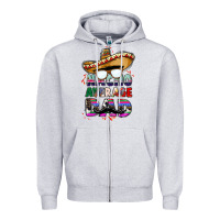 Heather Grey nacho average dad Zipper Hoodie - CTS Tumbler Store