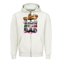 Oatmeal Heather nacho average dad Zipper Hoodie - CTS Tumbler Store