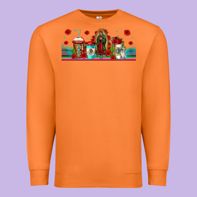 Lady Of Guadalupe Coffee Cups Libbey Glass Premium Sweatshirt Designed By Jasminsmagicworld