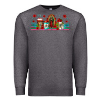 Charcoal Heather lady of guadalupe coffee cups libbey glass Premium Sweatshirt - Jasminsmagicworld