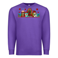 Purple lady of guadalupe coffee cups libbey glass Premium Sweatshirt - Jasminsmagicworld