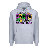 Heather Grey aint no party like mardi gras Premium Hoodie - MaliasSmallBusiness