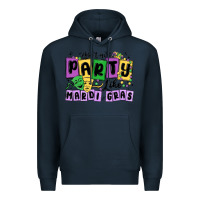 Navy aint no party like mardi gras Premium Hoodie - MaliasSmallBusiness